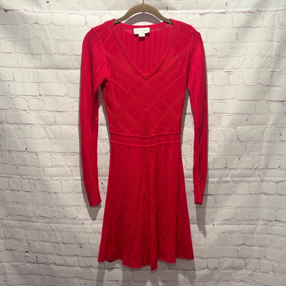 Jessica Simpson Fascia Punk Long Sleeve Knit Sweater‎ Dress Woman's Size XS